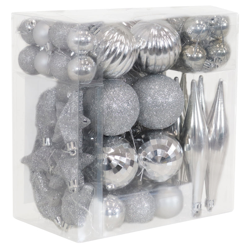 Sunnydaze Deck the Halls 59-Piece Assorted Christmas Ornament Kit - Choose a Color