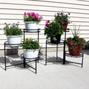 Sunnydaze Black 3-Tiered Planter Stand - 22" H - Set of Two