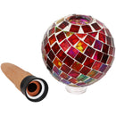 Sunnydaze Mosaic Glass Plant Watering Globe with Clay Spike