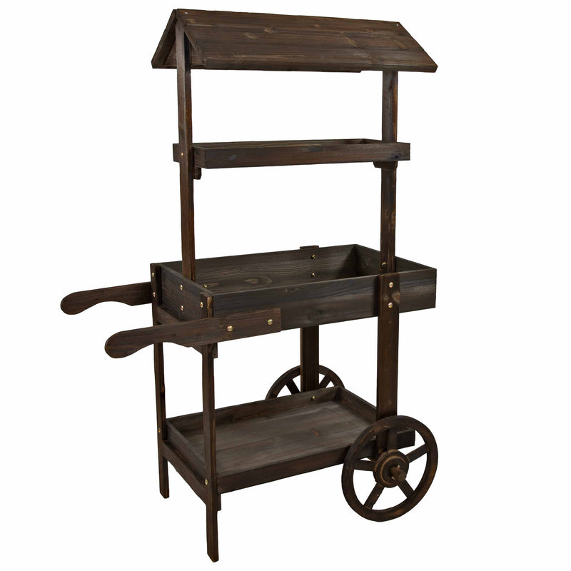 Sunnydaze Country Market Flower Cart Display Stand - 49.25” H