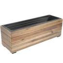 Sunnydaze Rectangular Wood Planter Box with Plastic Liner