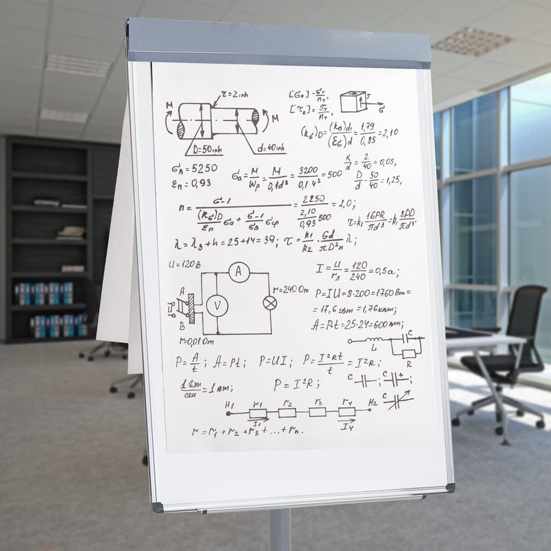 Sunnydaze Adjustable Rolling Magnetic Whiteboard with Flip Chart