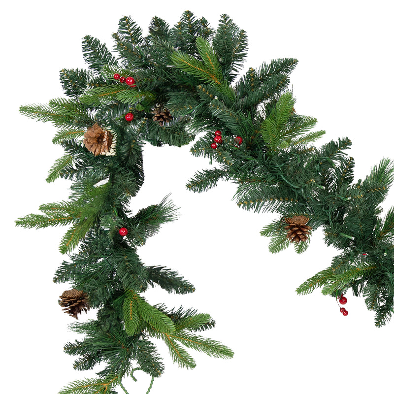 Sunnydaze 9' Pre-Lit Artificial Christmas Garland with Timer