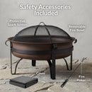 Sunnydaze Cauldron Outdoor Wood-Burning Fire Pit with Spark Screen