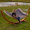 Sunnydaze Quilted Hammock with Curved Bamboo Spreader Bar and Pillow