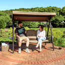 Sunnydaze 3-Person Patio Swing with Adjustable Canopy and Cushions