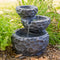 Sunnydaze 3-Tier Chiseled Basin Solar Powered Fountain for Garden, Patio, Yard or Balcony - Polyresin