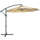 Sunnydaze Steel 10-Foot Offset Patio Umbrella with Cantilever, Crank, and Cross Base, 8 Steel Ribs