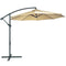 Sunnydaze Steel 10-Foot Offset Patio Umbrella with Cantilever, Crank, and Cross Base, 8 Steel Ribs