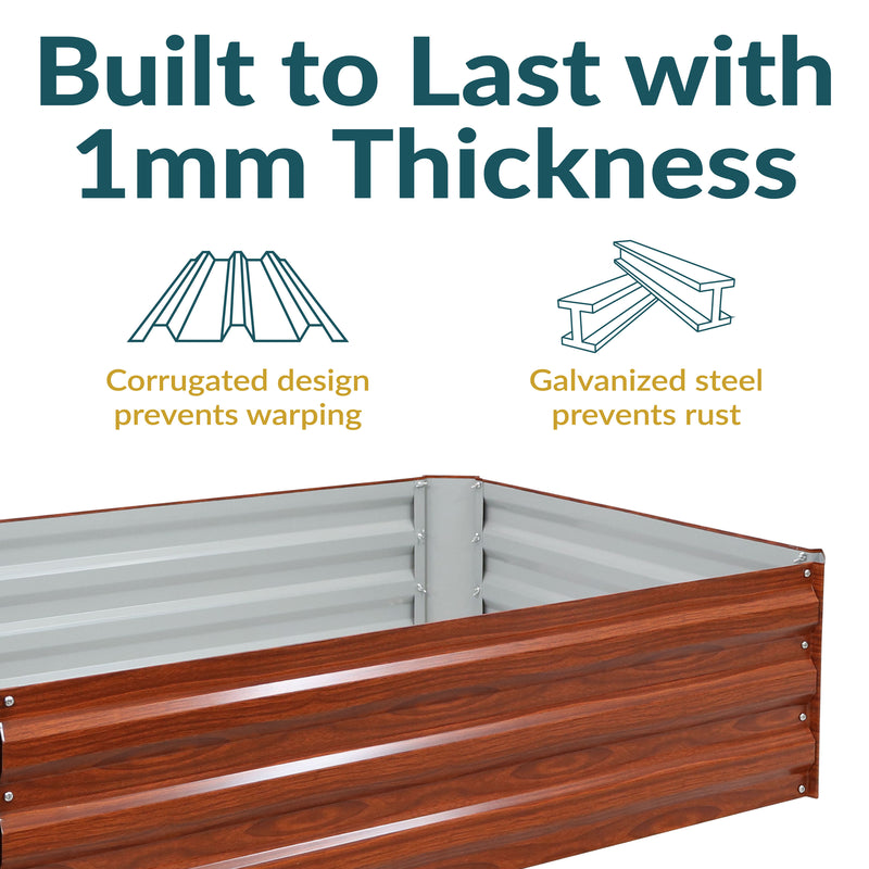 Sunnydaze Galvanized Steel Raised Garden Bed - Large Rectangle - 47"