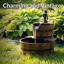 Sunnydaze Country Wood Barrel Water Fountain