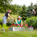 Sunnydaze Galvanized Steel L-Shaped Raised Garden Bed