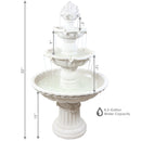 Sunnydaze 3-Tier Outdoor Water Fountain with Fruit Top - White - 52" H