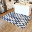 indoor geometric area rug steel blue 5'x7'8"