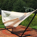 nartural colored rope hammock without spreader bars