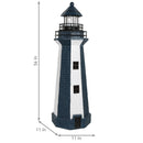 Sunnydaze Solar Striped LED Lighthouse Outdoor Decor - 36"