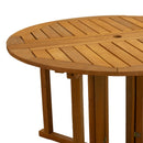 Sunnydaze Malaysian Hardwood Folding Gateleg Patio Round Dining Table