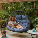 Sunnydaze Liza Loveseat Egg Chair with Cushions - Gray