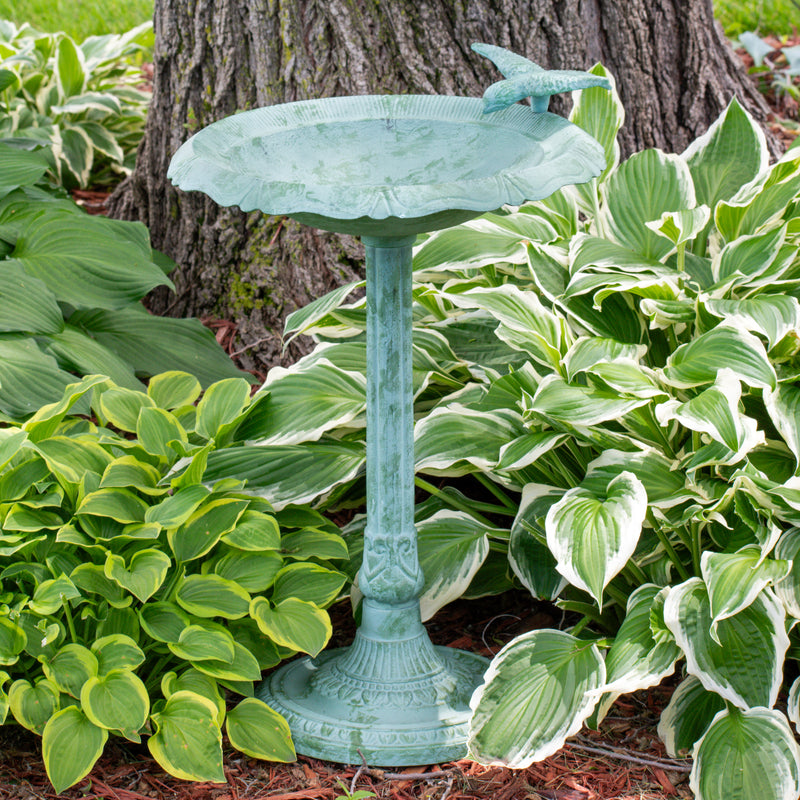 Sunnydaze Garden Visitor Metal Bird Bath - 15"