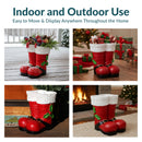 Sunnydaze Santa Boots Statue Christmas Decor - 13"