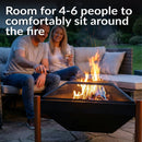 Sunnydaze Steel Outdoor Triangle Fire Pit and Side Table - 31"