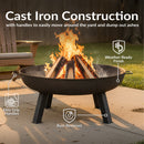 Sunnydaze Cast Iron Heavy Duty Fire Pit for Outside
