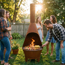 Sunnydaze Large Chiminea Outdoor Fireplace with Grill Grate