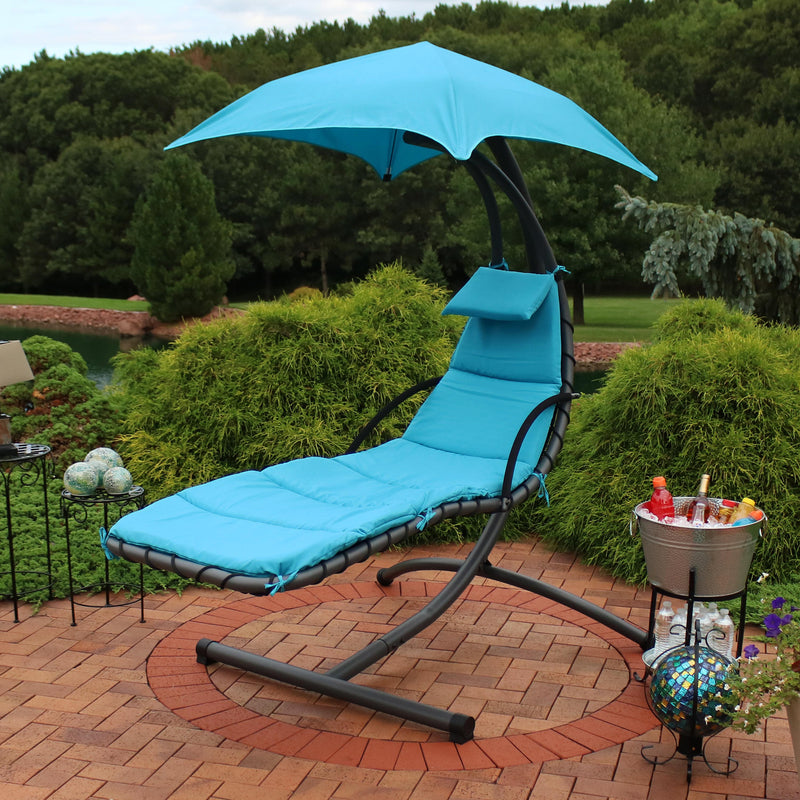 Sunnydaze Floating Chaise Lounge Chair with Canopy