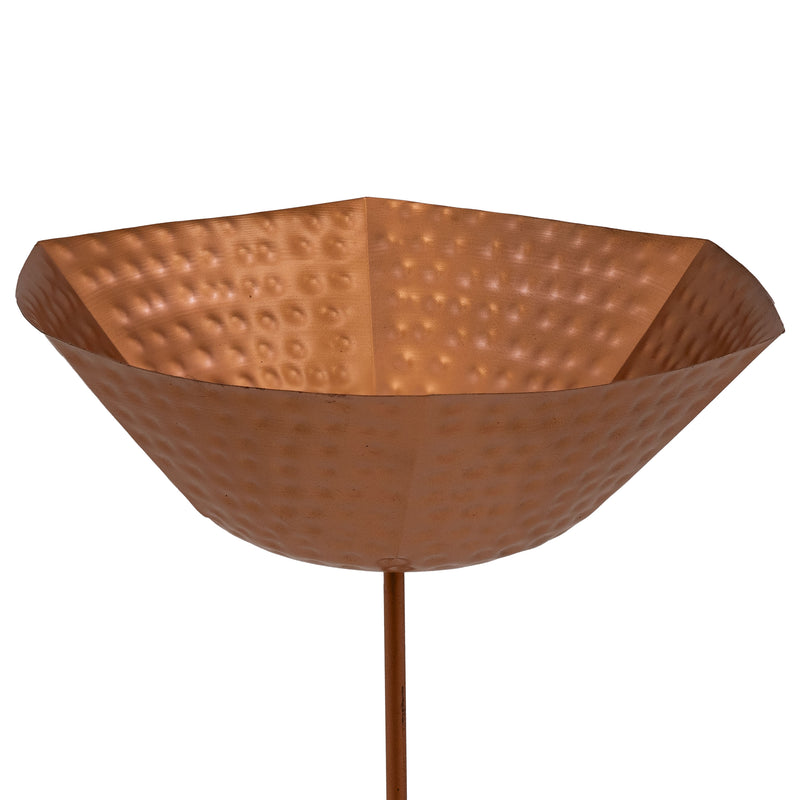 Sunnydaze Staked Copper Bird Bath with UV-Resistant Finish - 34.25" H