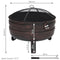 Sunnydaze Bronze Cauldron Fire Pit with Cover and Spark Screen - 28.5"