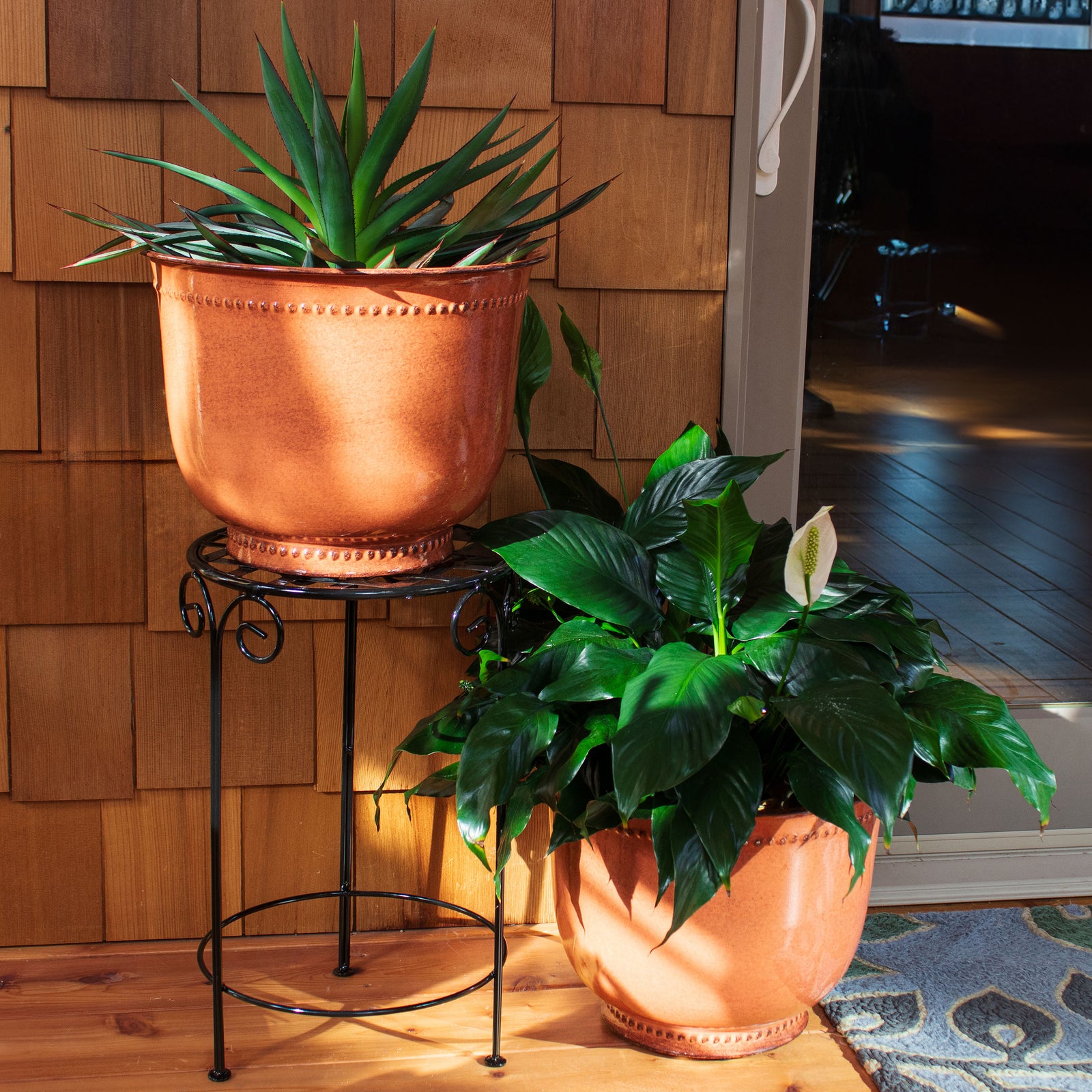 Sunnydaze Michael Metal Outdoor Plant Pots - 14.5