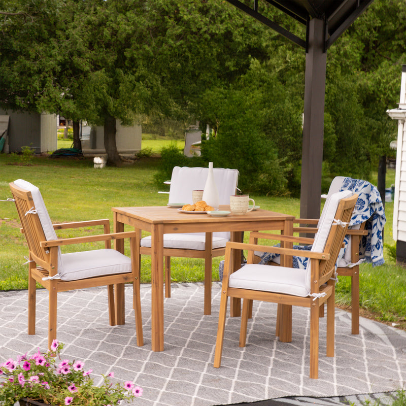Sunnydaze Rodanthe 33.75" Acacia Wood Outdoor Dining Table - Square Patio Table