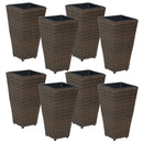 Sunnydaze Polyrattan Square Tall Wicker Planter