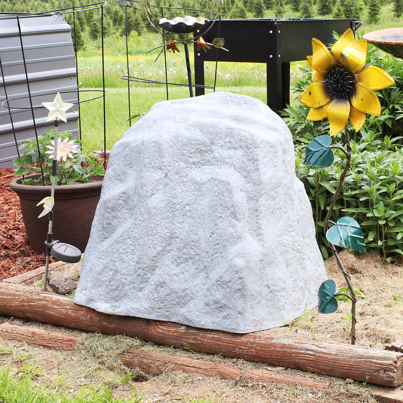 Sunnydaze Polyresin Landscape Rock Cover with Stakes