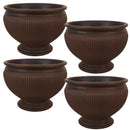 Sunnydaze Elizabeth Ribbed Urn Indoor/Outdoor Planter Pot, 16-Inch Diameter