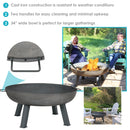 Sunnydaze Rustic Cast Iron Fire Pit Bowl with Stand