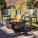 Sunnydaze Bronze Crossweave Wood-Burning Fire Pit with Spark Screen and Poker