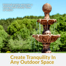 Sunnydaze Large Tiered Ball Outdoor Fountain - 80" H