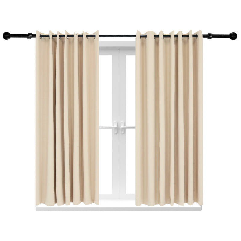 Sunnydaze Beige Outdoor Room Darkening Curtains