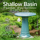 Sunnydaze Rennes Outdoor Ceramic Bird Bath - 22.5" H