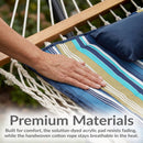 Sunnydaze Rope Hammock with 12' Steel Stand, Pad, and Pillow