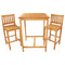 Sunnydaze 3-Piece Wood Patio Bar-Height Table and Chairs