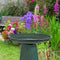 Sunnydaze Gleeful Garden Metal Outdoor Bird Bath - UV-Resistant Finish