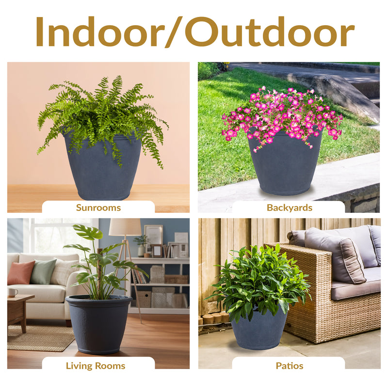 Sunnydaze Anjelica Polyresin Outdoor Flowerpot Planter