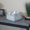 gray square bubbling tabletop fountain