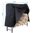 Sunnydaze Outdoor Firewood Log Rack Cover - Black