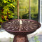 Sunnydaze Iron Crosshatch Bird Bath Fountain with LED Lights - 28.75"