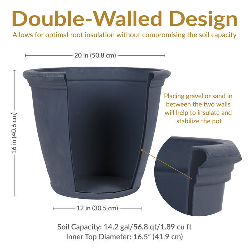 extra large plastic outdoor plant pots Sunnydaze Decor, Anjelica Outdoor Flower Pot Planter, Model DG-789-2PK