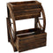 Sunnydaze Wagon Wheel 2-Tier Rustic Wood Plant Stand