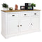 Sunnydaze Pine Sideboard Cabinet with Drawers and Doors - 32" H